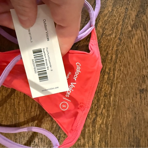NWT Outdoor Voices SuperForm Strappy Sports Bra Pink - Picture 4 of 5